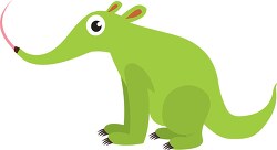 green cartoon style anteater clipart 318b