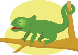 green chameleon reptile clipart
