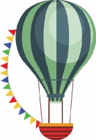 green hot air balloon clipart