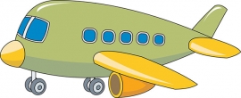 green toy plane with wheels clipart