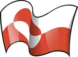 Greenland wavy country flag clipart