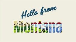 greeting from Montana vector lettering