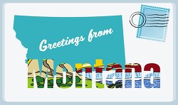 greetings from state of montana postcard cliipart