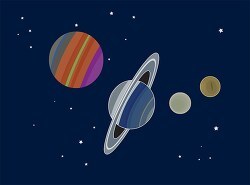 group of four planets saturn jupiter clipart