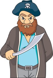 grubby bearded pirate holding a sword