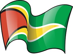 Guyana wavy country flag clipart
