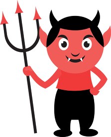 halloween with scarry devil character clipart 6