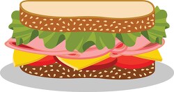 ham with veg sandwich food clipart