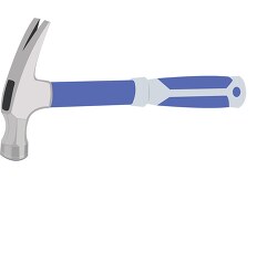 hammer with purple handle flat style clipart