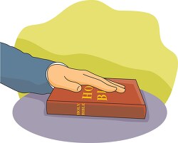 Hand on Bible Cliaprt