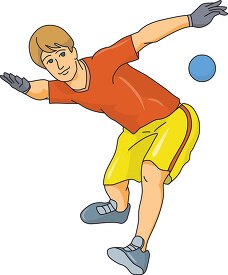 handball player prepares to hit ball clipart