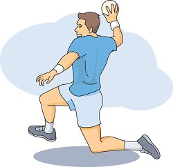 handball player throws ball clipart