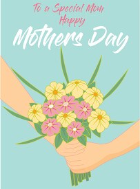 hands holding flower bouquet special mothers day