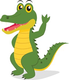 happy alligator character clipart