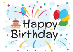 happy birthday wish balloons cake clipart