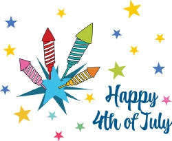 happy fourth july fireworks clipart