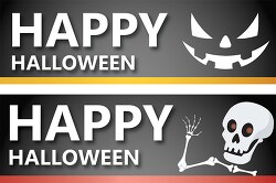 happy halloween 2 stickers with scarry face and skull clipart