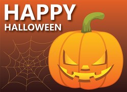 happy halloween with scary pumpkin clipart