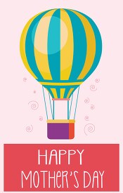 happy mothers day hot air balloon clipart