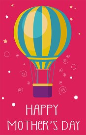 happy mothers day hot air balloon pink clipart