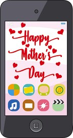 happy mothers day message on phone clipart 3124