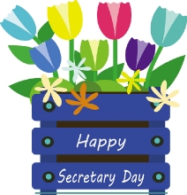 happy secreatries day flowers clipart