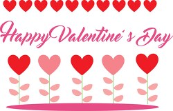 happy valentines day cute flowers clipart