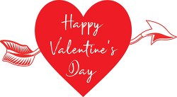 happy valentines day heart with red arrow clipart