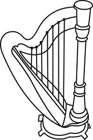 Harp Musical Instrument Outline Clipart