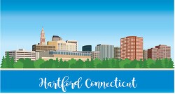 hartford connecticut with city state name clipart