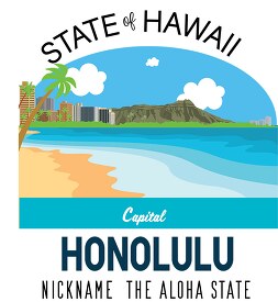hawaii state capital honolulu nickname aloha state vector clipar