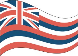 Hawaii state flat design waving flag