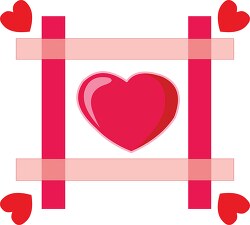 heart in center of frame with little hearts clipart