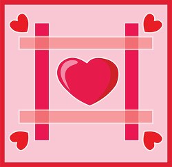 heart on pink square with design clipart