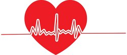 heart with EKG segments intervals health clipart