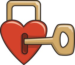 heart with lock key clipart