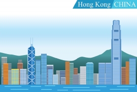 hong kong china city skyline clip art