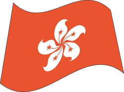 Hong Kong flag flat design wavy clipart