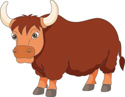 horned baby yak clipart
