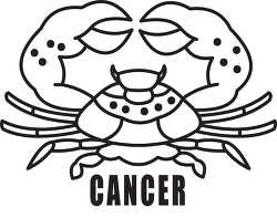 horoscope cancer black outline vector clipart