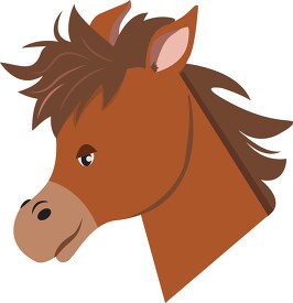 horse face side view vector clipart