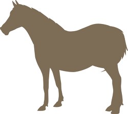 horse with tail silhouette clipart