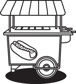 hot dog cart outline