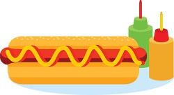 hot dog with ketchup mustard clipart