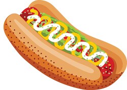 hot dog with vegitables clipart