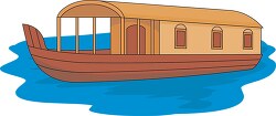 houseboat in water clipart