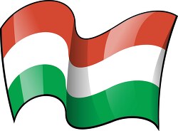 Hungary wavy country flag clipart