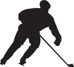 ice hockey player silouette clipart