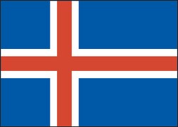 Iceland  flag flat design clipart