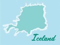 iceland country map clipart